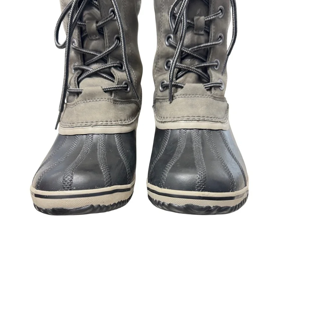Sorel Slimpack II Quarry Black Lace Up‎ Short Winter Snow Boots Size 11 US